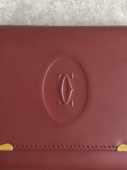 Cartier Logo Coin Purse Bordeaux Vintage e6ft7j