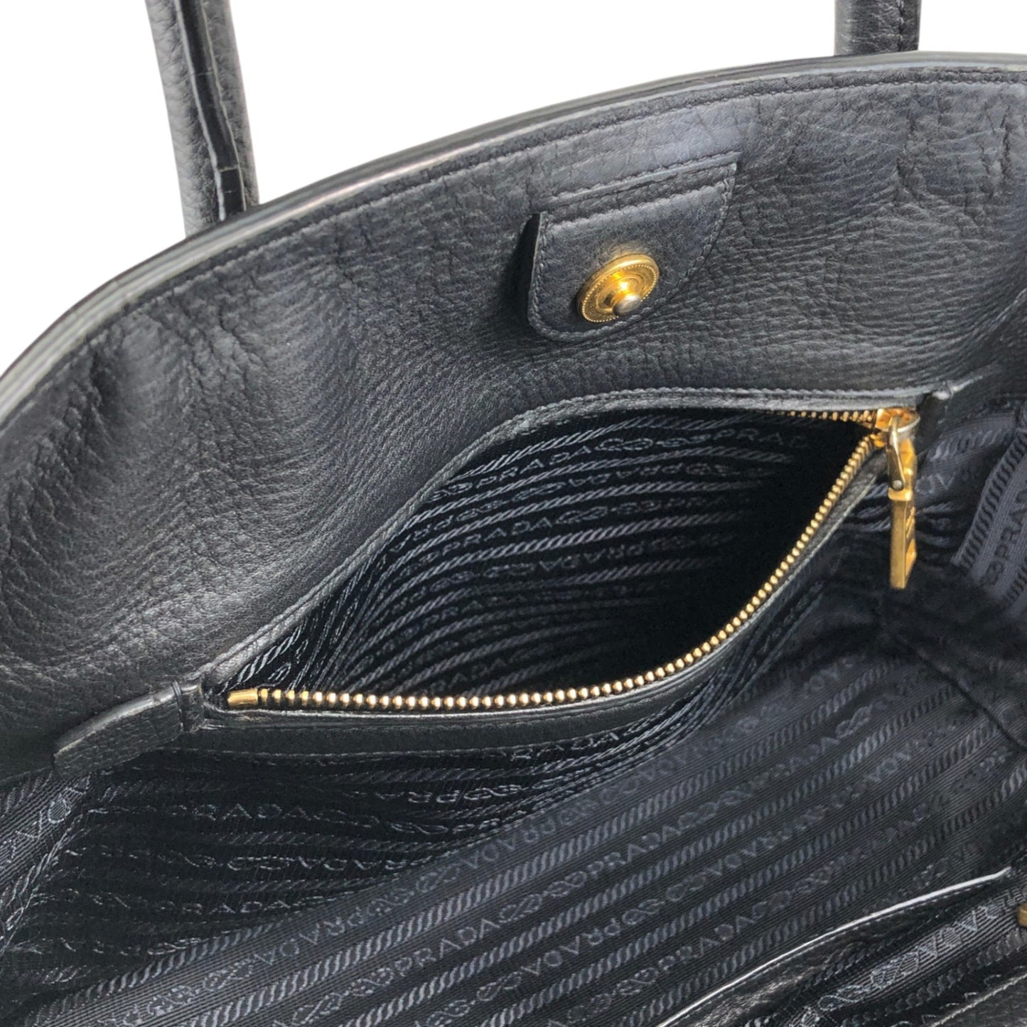 PRADA Triangle Logo Two-way Handbag Shoulder bag Black Vintage ux6vuz