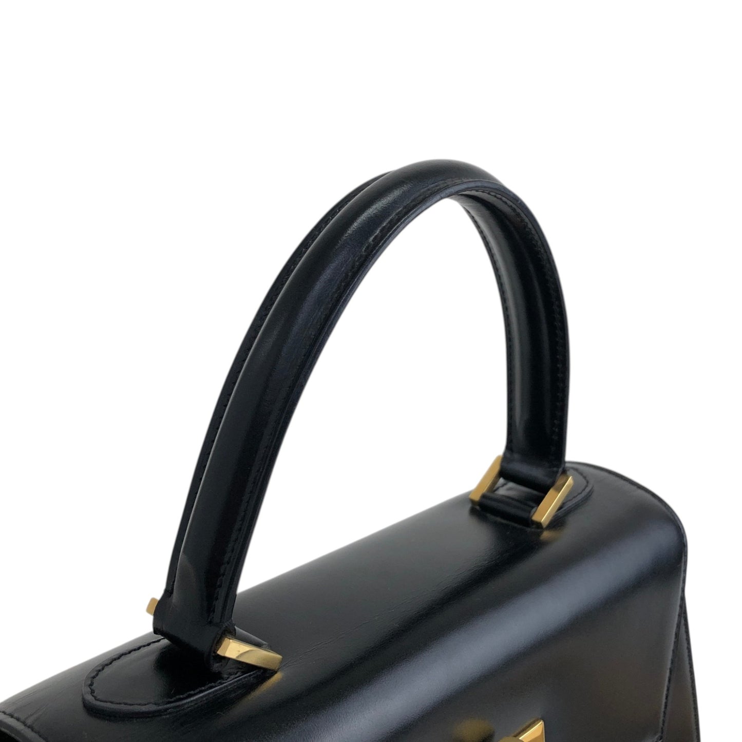 CELINE Turn Lock Two-way Handbag Shoulder bag Black Vintage aerfah