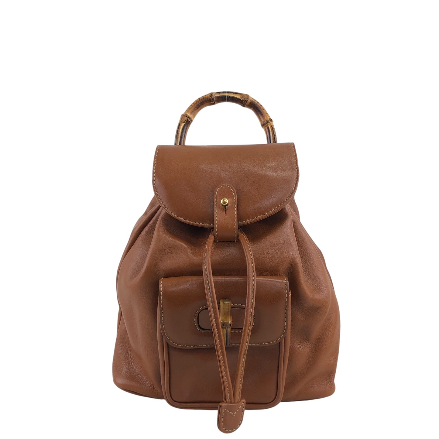 GUCCI Bamboo Small Backpack Brown Vintage 4iwub7