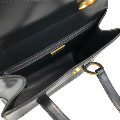 Christian Dior Logo Handbag Black Vintage aidfua
