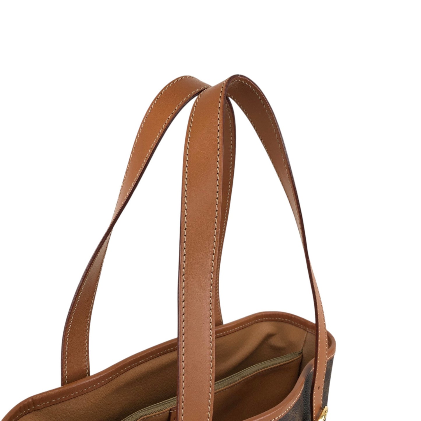 CELINE Macadam Blason Handbag Totebag Brown Vintage 8jw5jg