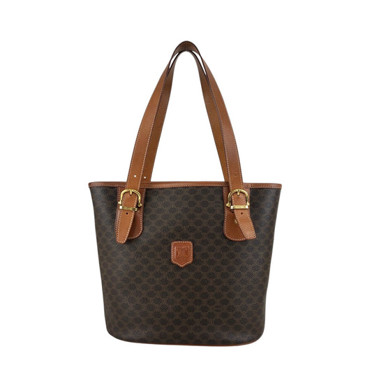 CELINE Macadam Blason Handbag Totebag Brown Vintage yemzhg