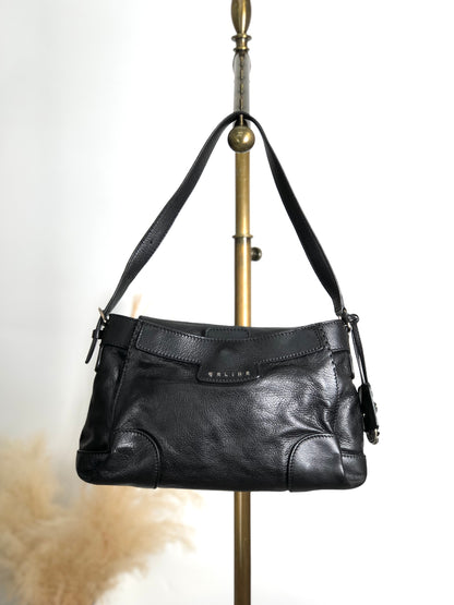 CELINE Horse Carriage Shoulder bag Black Vintage 6inwsp