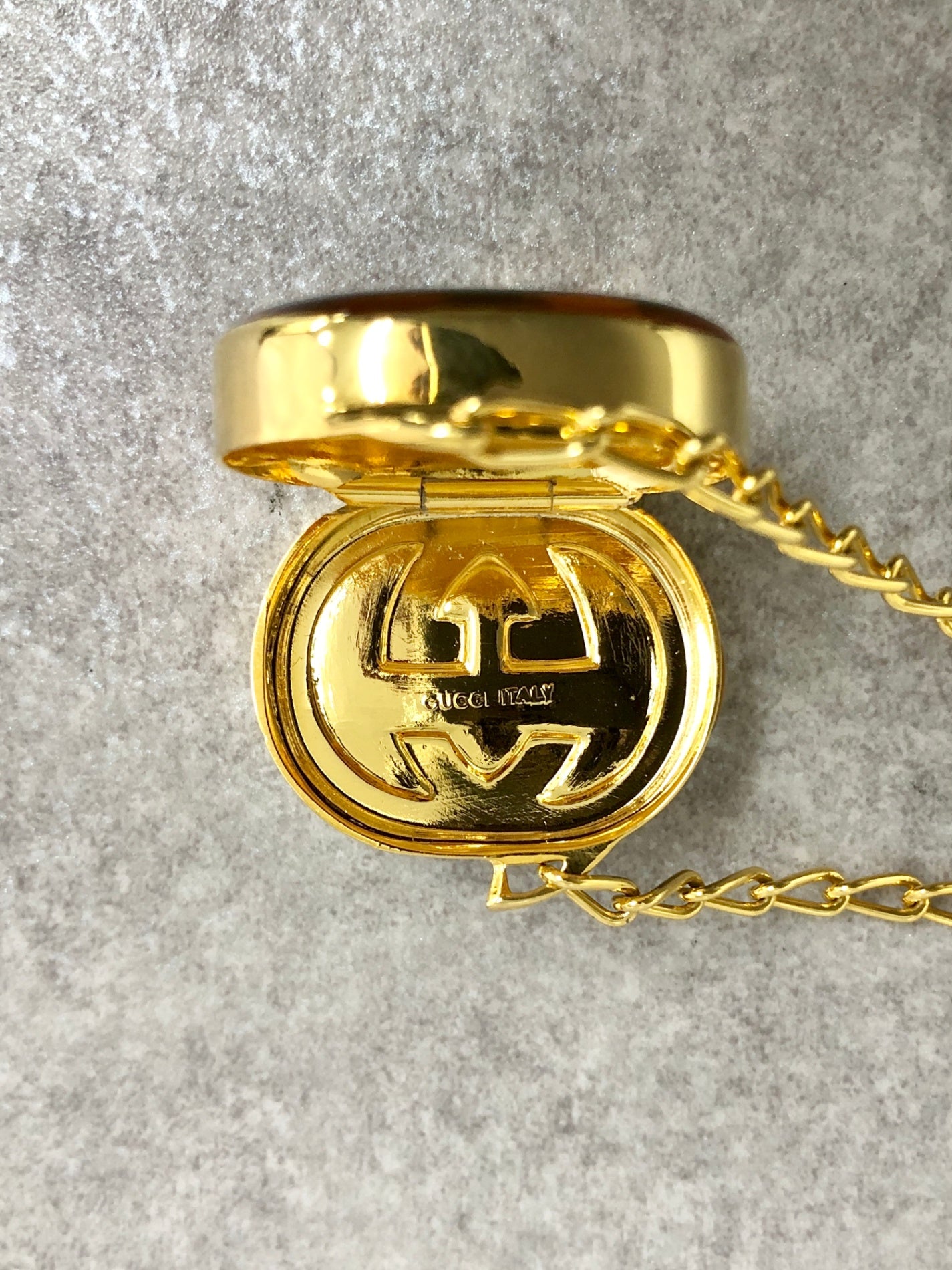 GUCCI GG Motif Necklace Gold Vintage fh2wgd