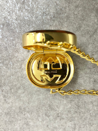 GUCCI GG Motif Necklace Gold Vintage fh2wgd