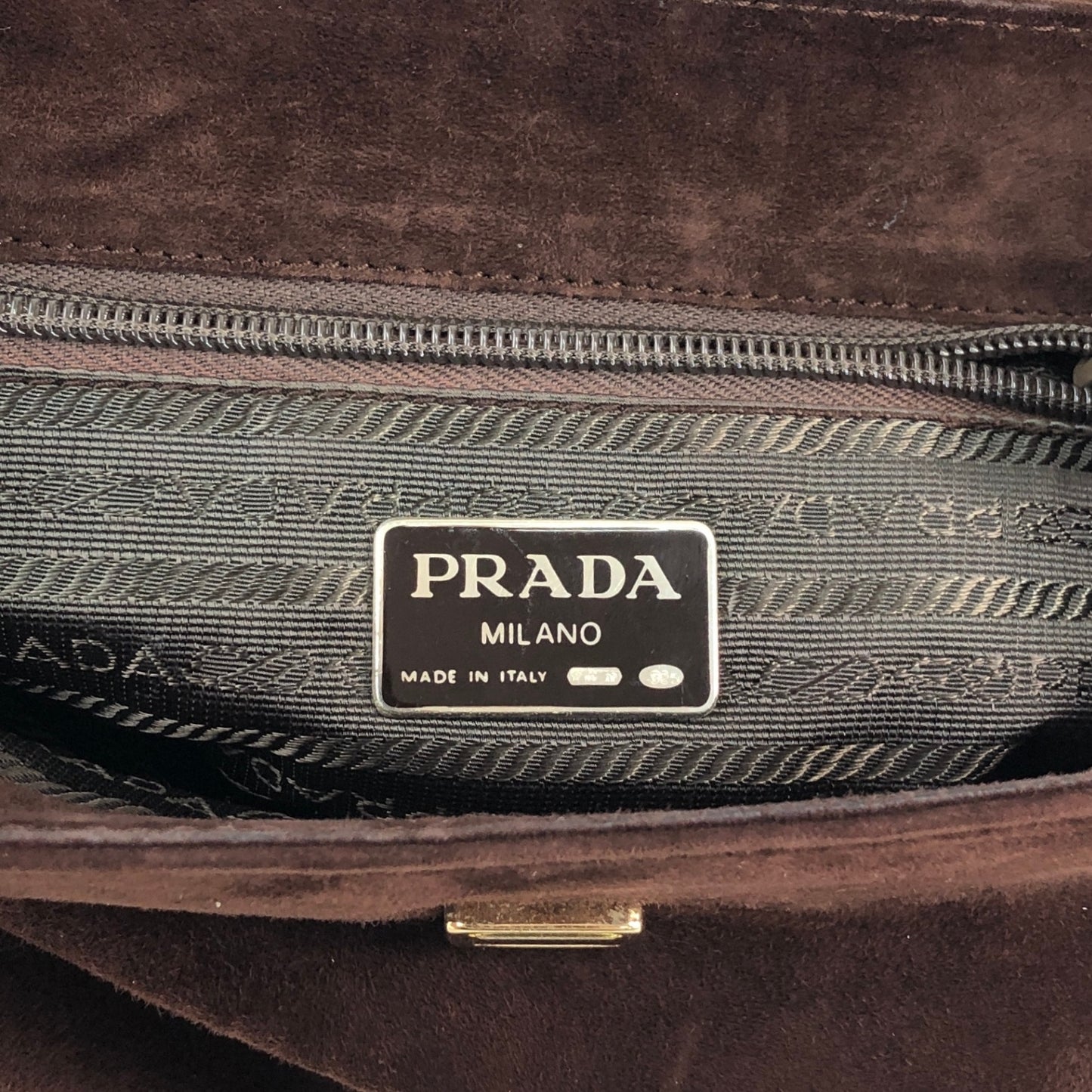 PRADA Logo Handbag Brown Vintage 8st8tj