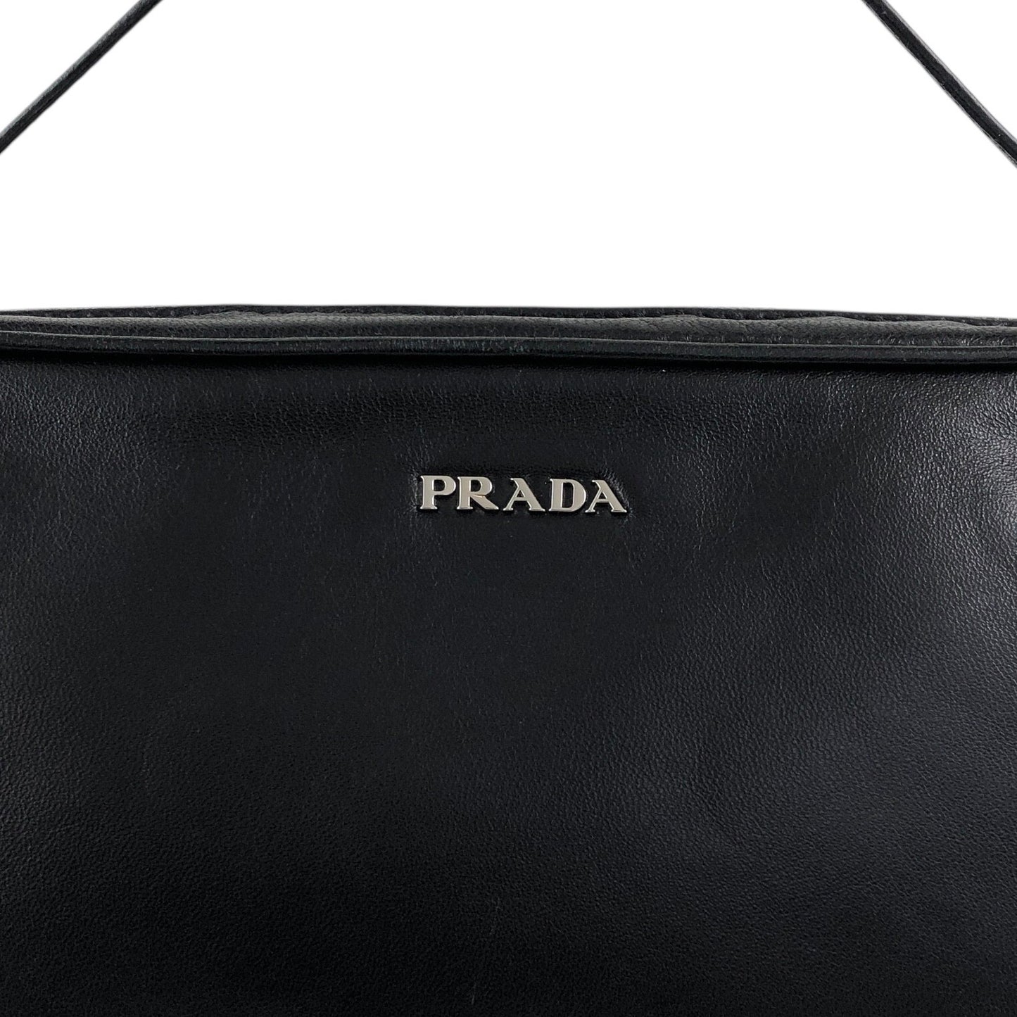 PRADA Logo Pouch Black Vintage e5kf4y