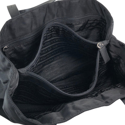 PRADA Tessuto Triangle Logo Totebag Black Vintage m6zub7