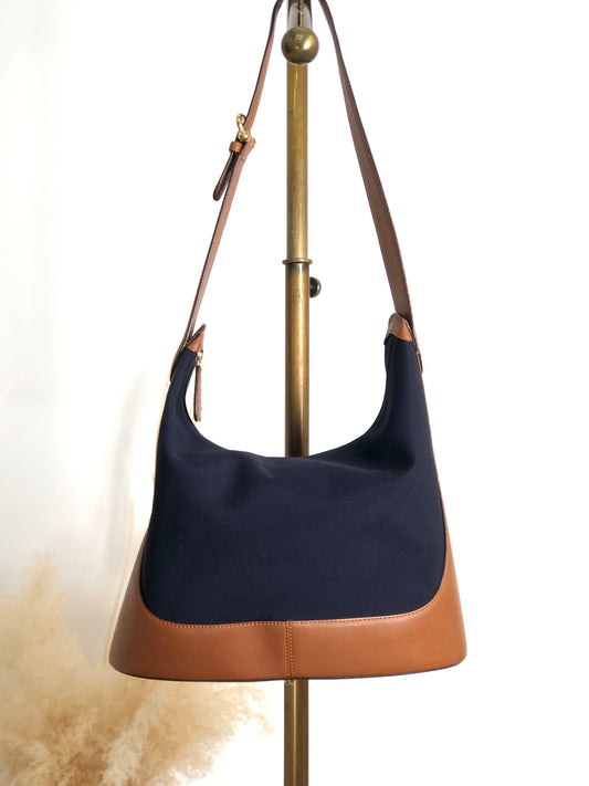 LOEWE Anagram Shoulder bag Navy×Brown Vintage 2ru4te