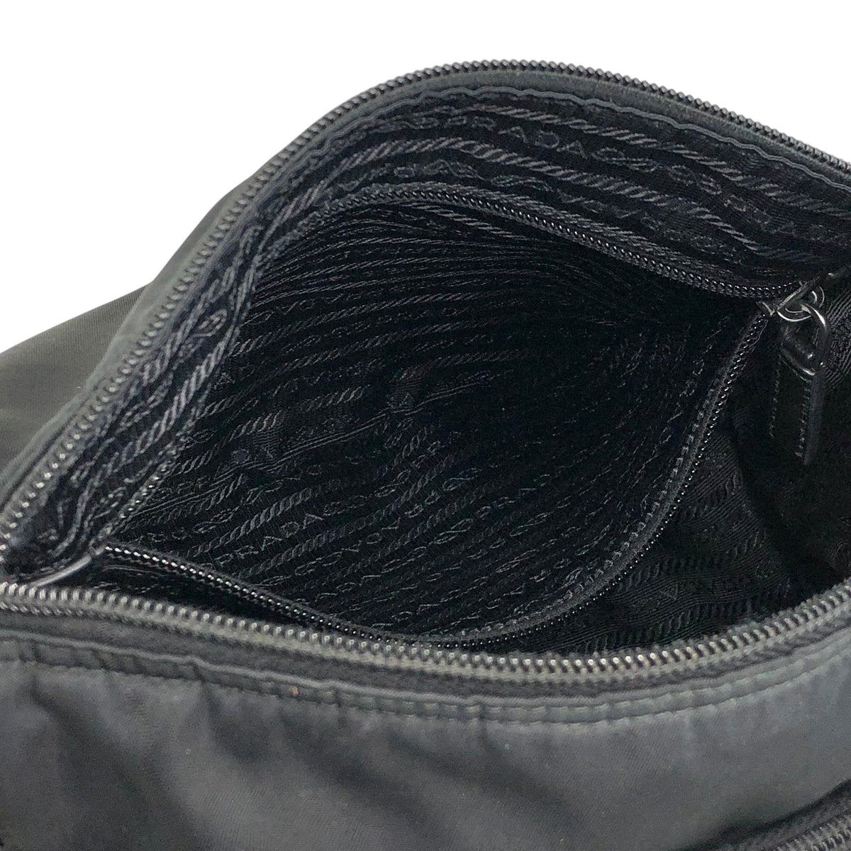 PRADA Tessuto Triangle Logo Shoulder bag Black Vintage 2efb6d