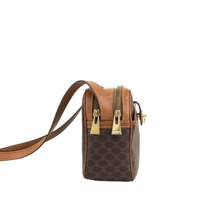 CELINE Macadam Gancini Shoulder bag Brown Vintage 7y7av5