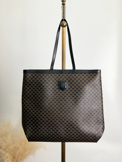 CELINE Macadam Blason Shoulder bag Totebag Black Vintage 27dcdm