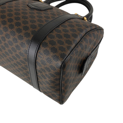 CELINE Macadam Blason Small Boston bag Handbag Black Vintage 5whgfy