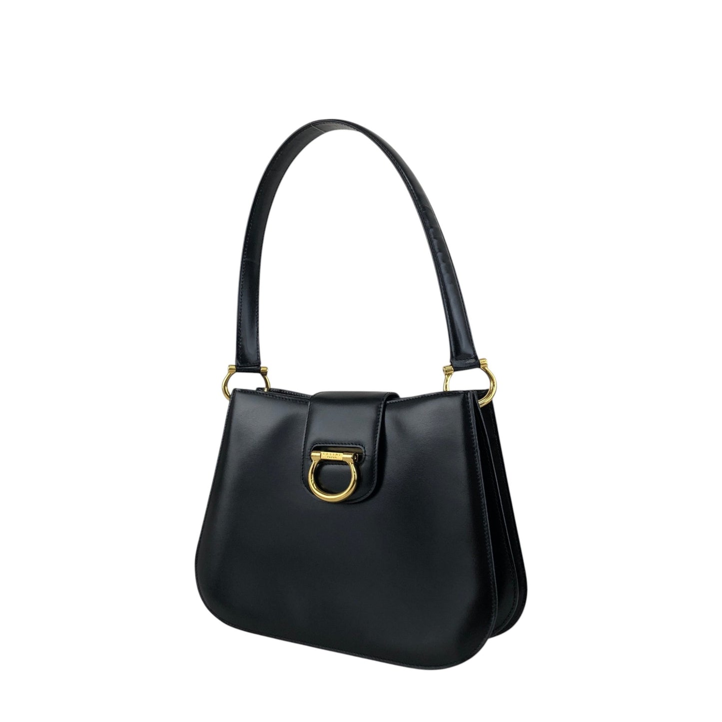 CELINE Horse Bit Shoulder bag Black Vintage snekiw