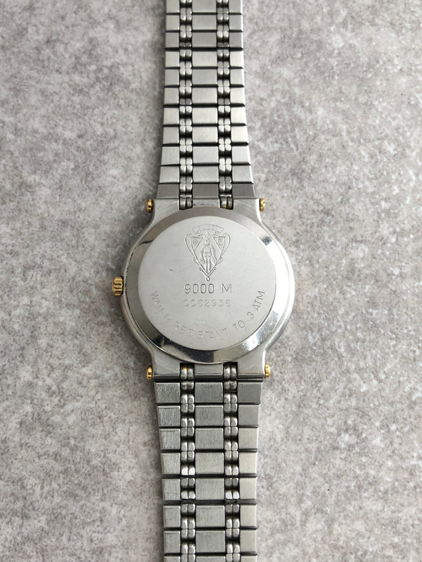 GUCCI Quartz Watch Silver×Gold 9000M Vintage abh865