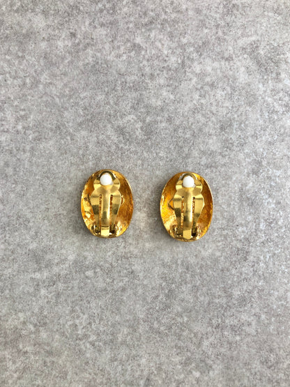CHANEL Coco Mark Earrings Gold Vintage zss46g