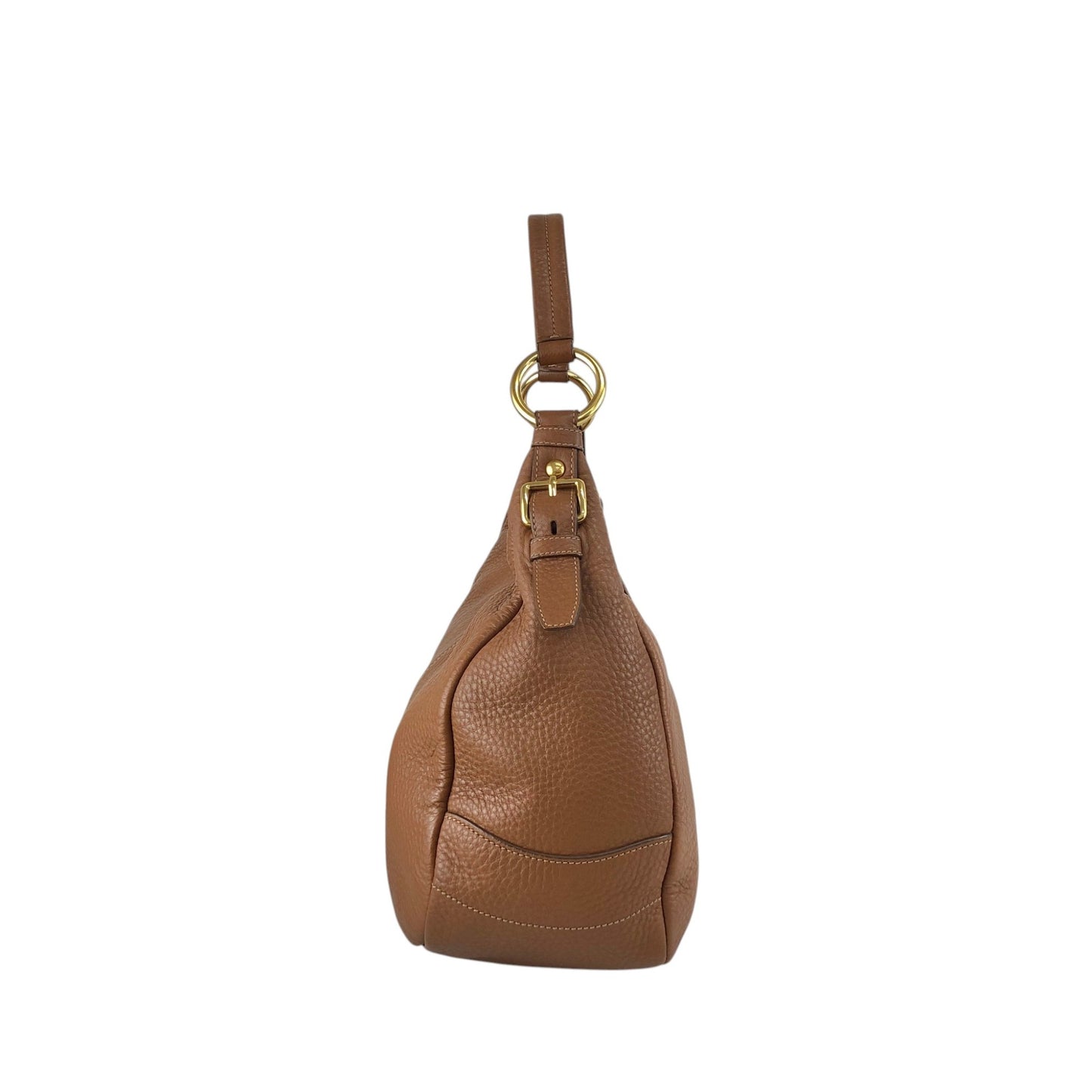PRADA Logo Shoulder bag Hobobag Brown Vintage vbntex