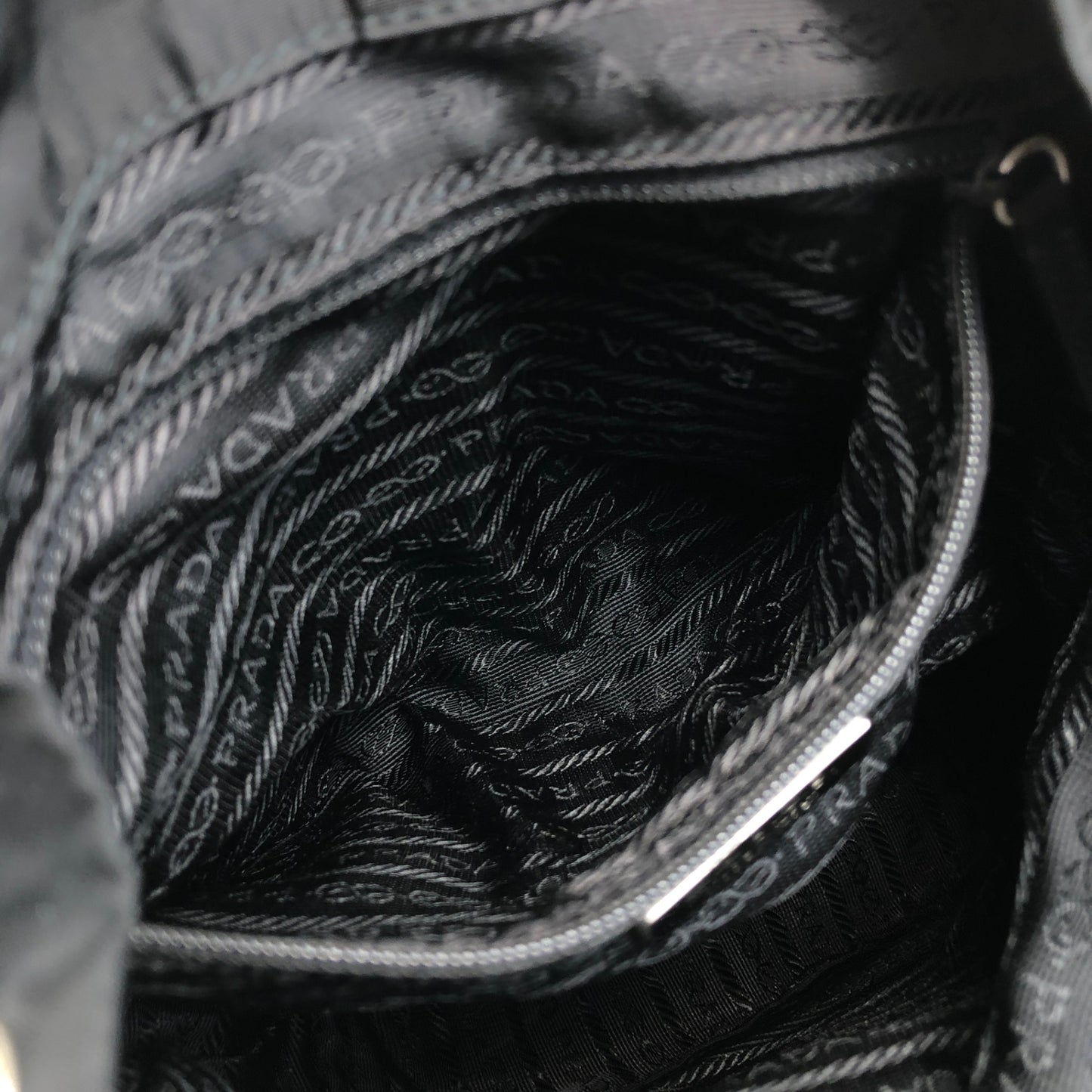 PRADA Triangle Logo Front Pocket Backpack Black Vintage wwwtfy
