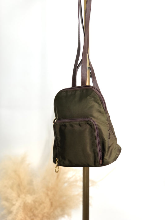 CELINE Circle Logo Backpack Khaki Vintage yubkrm