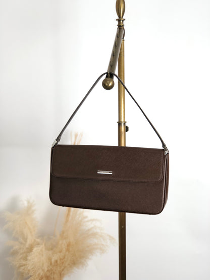 BURBERRY Logo Shoulder bag Brown Vintage hp7jmm