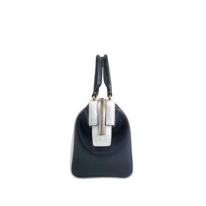 CELINE Two-way Small Boston bag Shoulder bag White×Navy Vintage gbtb54