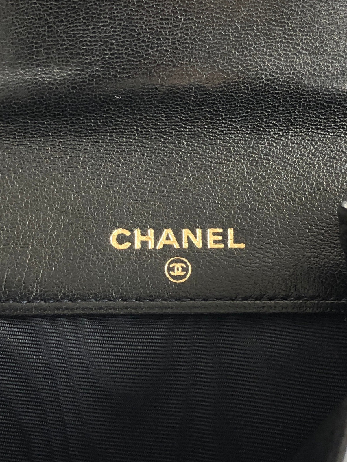 CHANEL Coco Mark Coin Purse Black Vintage 4umftb