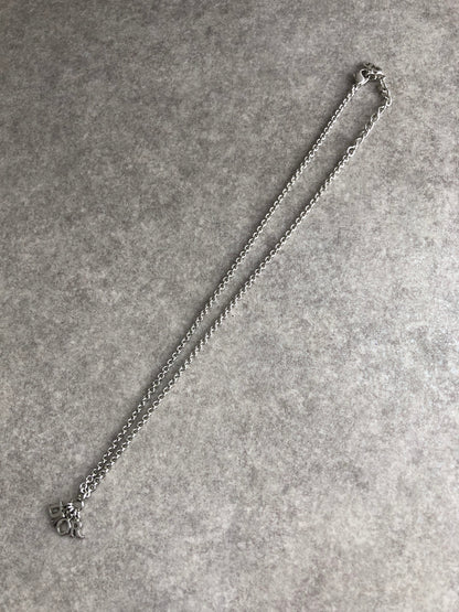 Christian Dior Logo Motif Necklace Silver Vintage x25wyn
