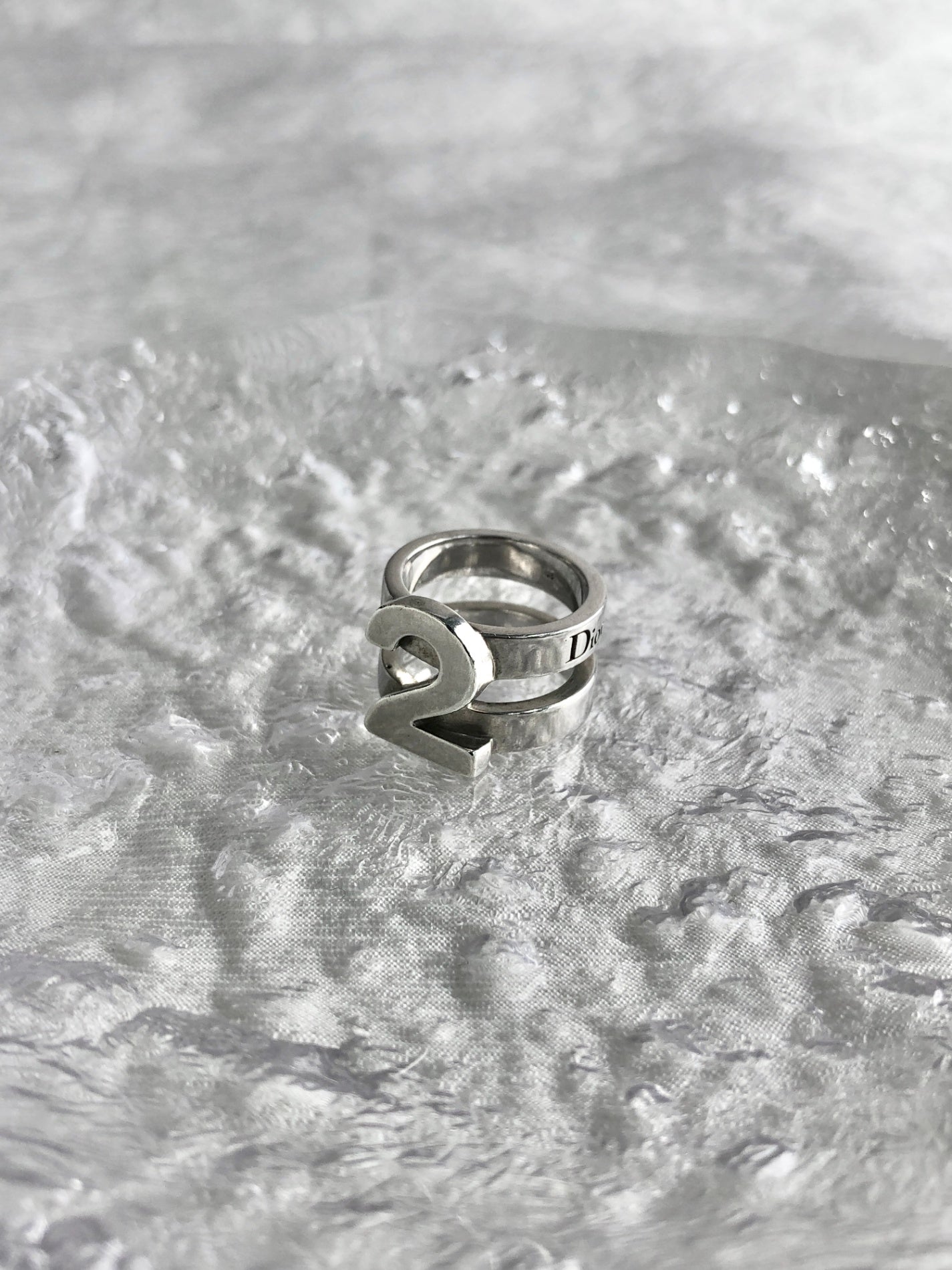Christian Dior Logo Ring Silver Vintage tep2tx