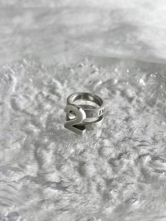Christian Dior Logo Ring Silver Vintage tep2tx
