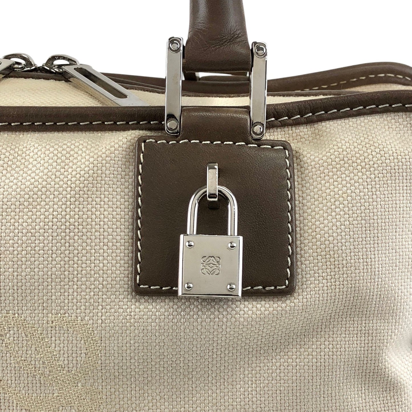 LOEWE Amazona Anagram Handbag Beige Vintage srrkp4