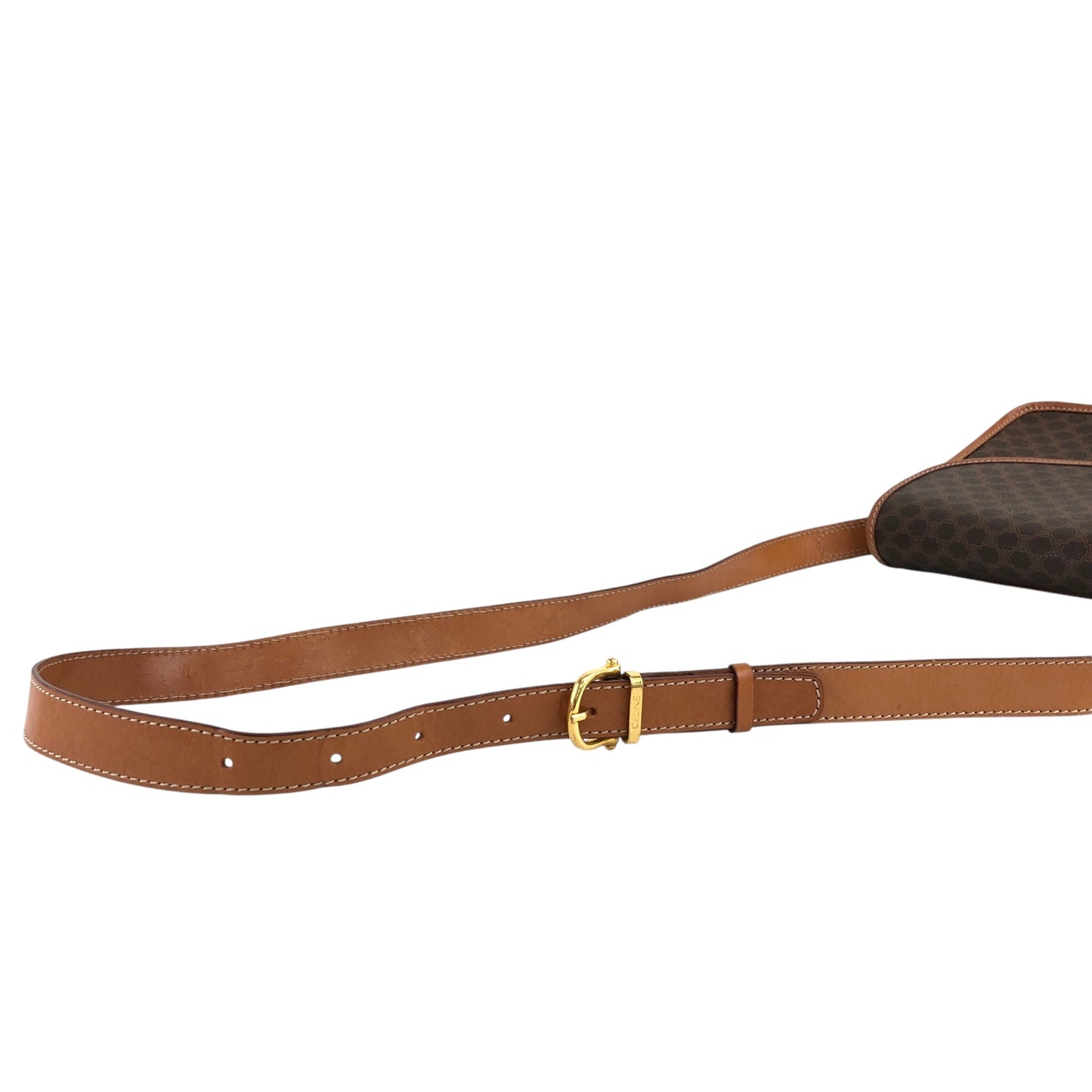 CELINE Macadam Horse Bit Shoulder bag Brown Vintage 3w54jc