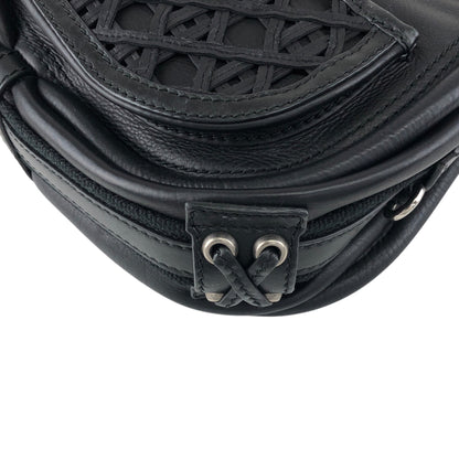 Christian Dior Cannage Round Shoulder bag Black Vintage kb2urx