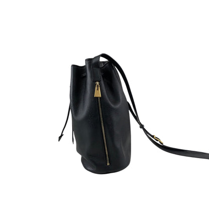 CELINE Toggle Clasp Drawstring Shoulder bag Black Vintage mgyxeh