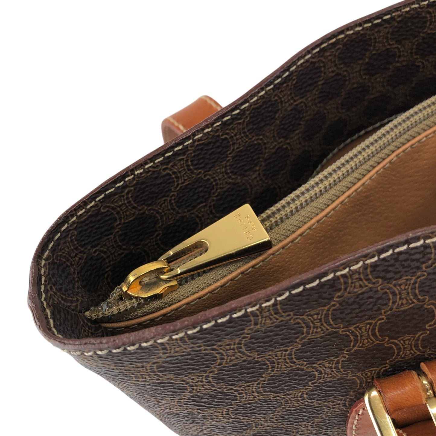 CELINE Macadam Blason Totebag Brown Vintage krmf4c
