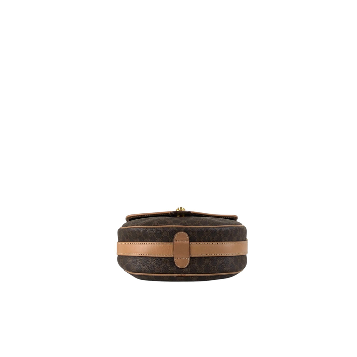CELINE Macadam Gancini Shoulder bag Brown Vintage ymrfek