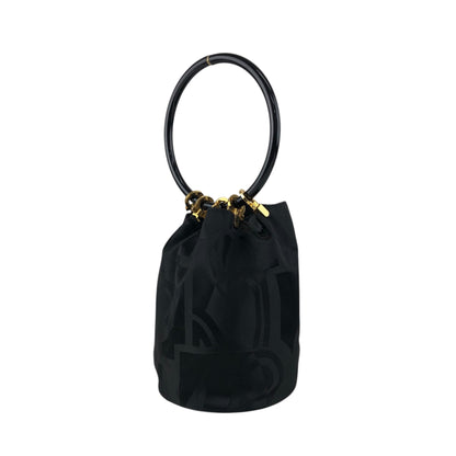 Salvatore Ferragamo Gancini Drawstring Small Handbag Black Vintage tigpxb