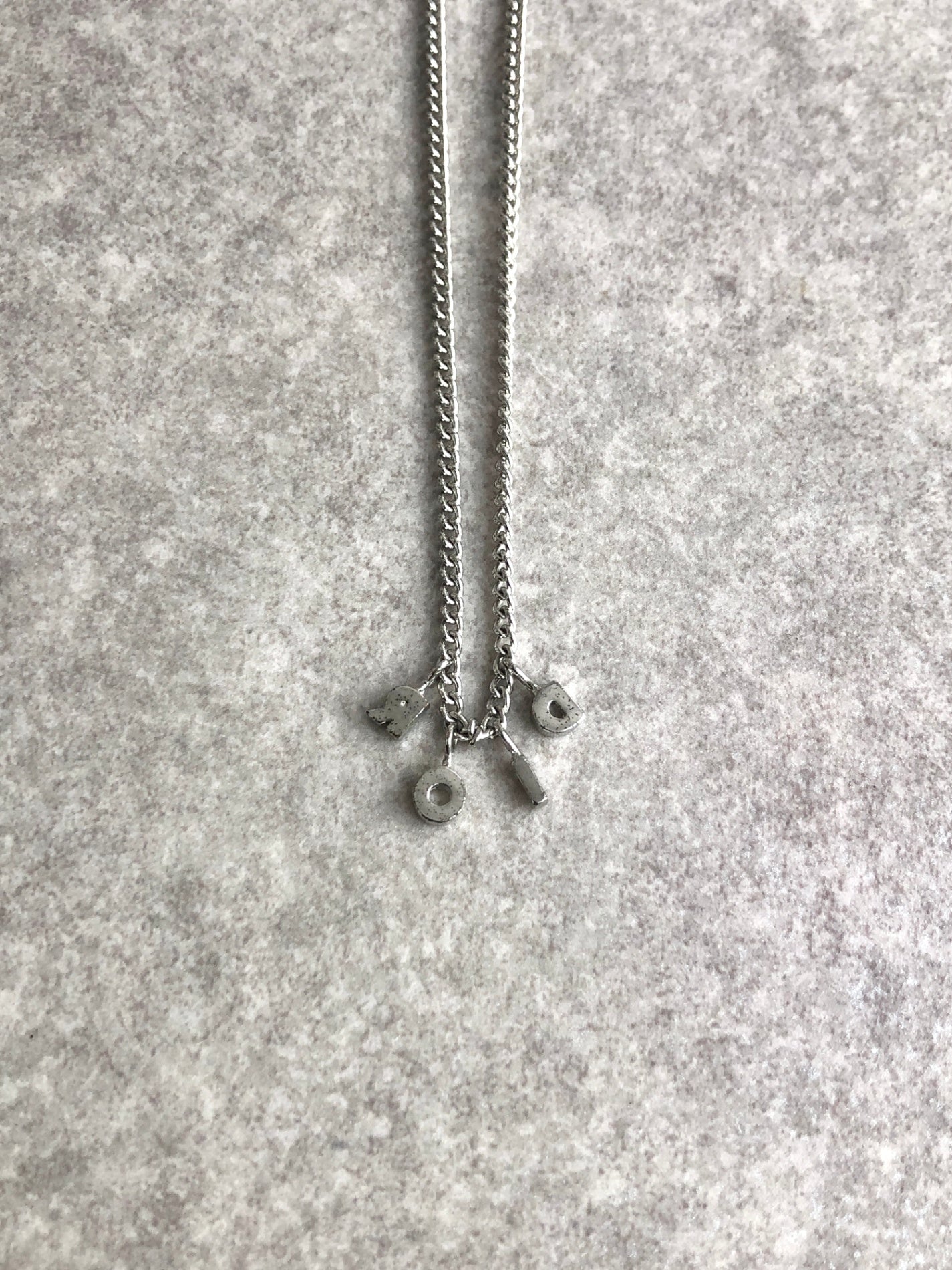 Christian Dior Dior Logo Charm Necklace Silver Vintage vrmrth