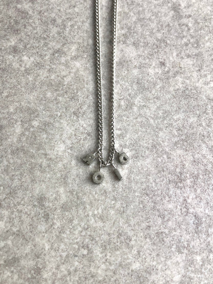Christian Dior Dior Logo Charm Necklace Silver Vintage vrmrth