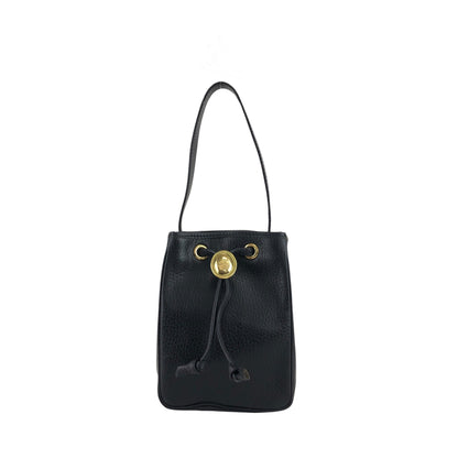 Christian Dior CD Logo Drawstring Small Handbag Black Vintage 8u4aph