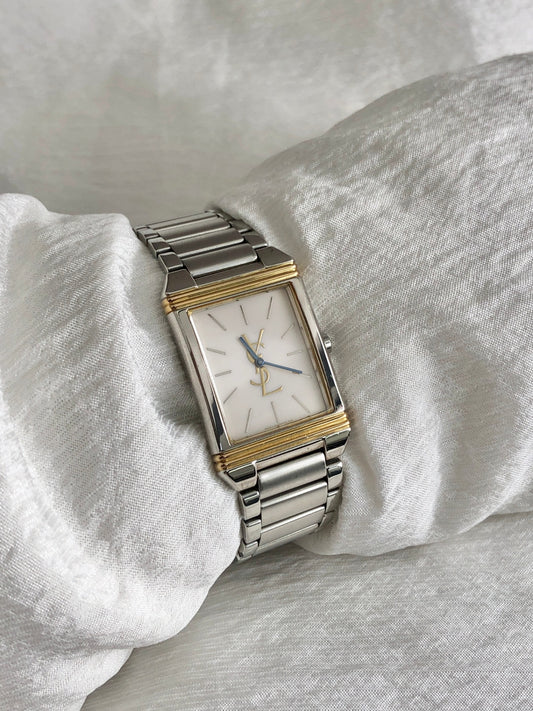 Yves Saint Laurent Watch Silver×Gold 5421-H04724Y Vintage srrc88