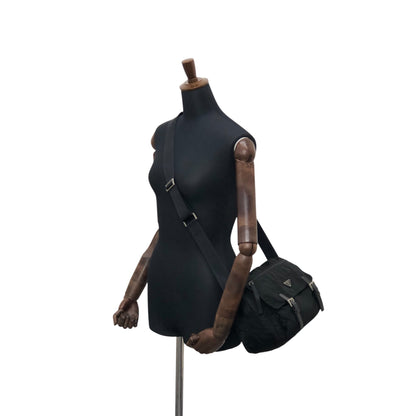 PRADA Tessuto Triangle Logo Shoulder bag Black Vintage 2i7imi