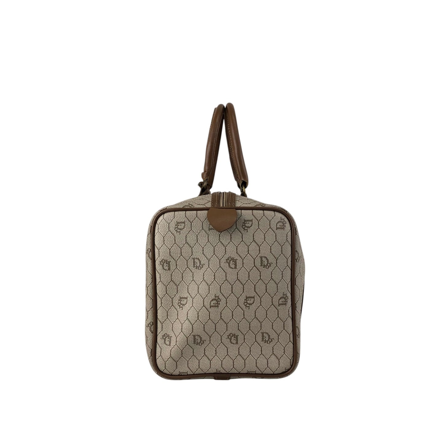 Christian Dior Honeycomb Pattern Handbag Boston bag Beige Vintage y2sxs7