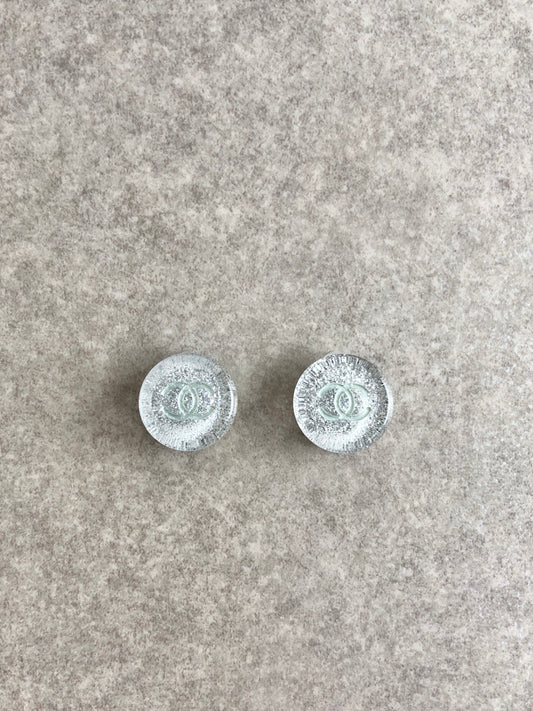 CHANEL Coco Mark Earrings Clear Vintage 65a7rz