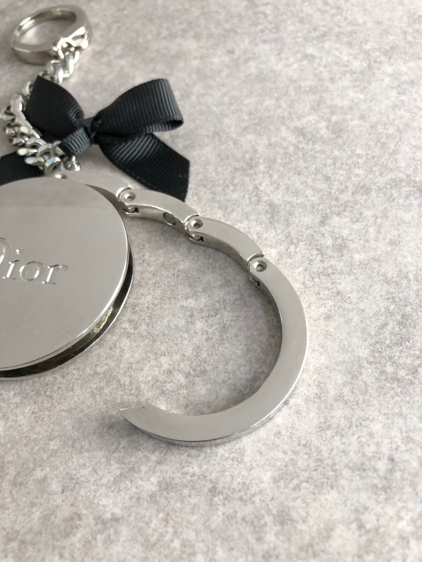 Christian Dior Logo Motif Charm Silver Vintage yjmmyp