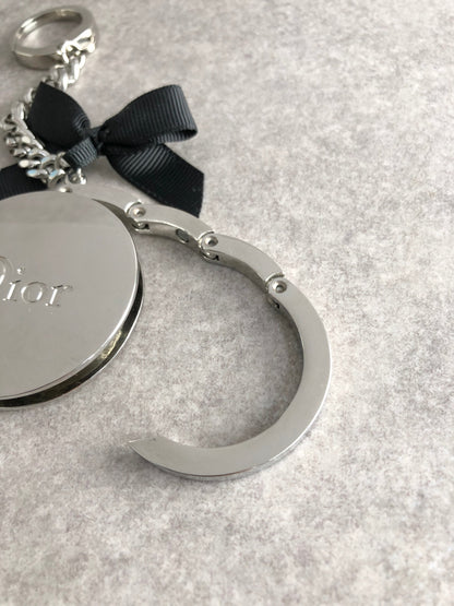 Christian Dior Logo Motif Charm Silver Vintage yjmmyp