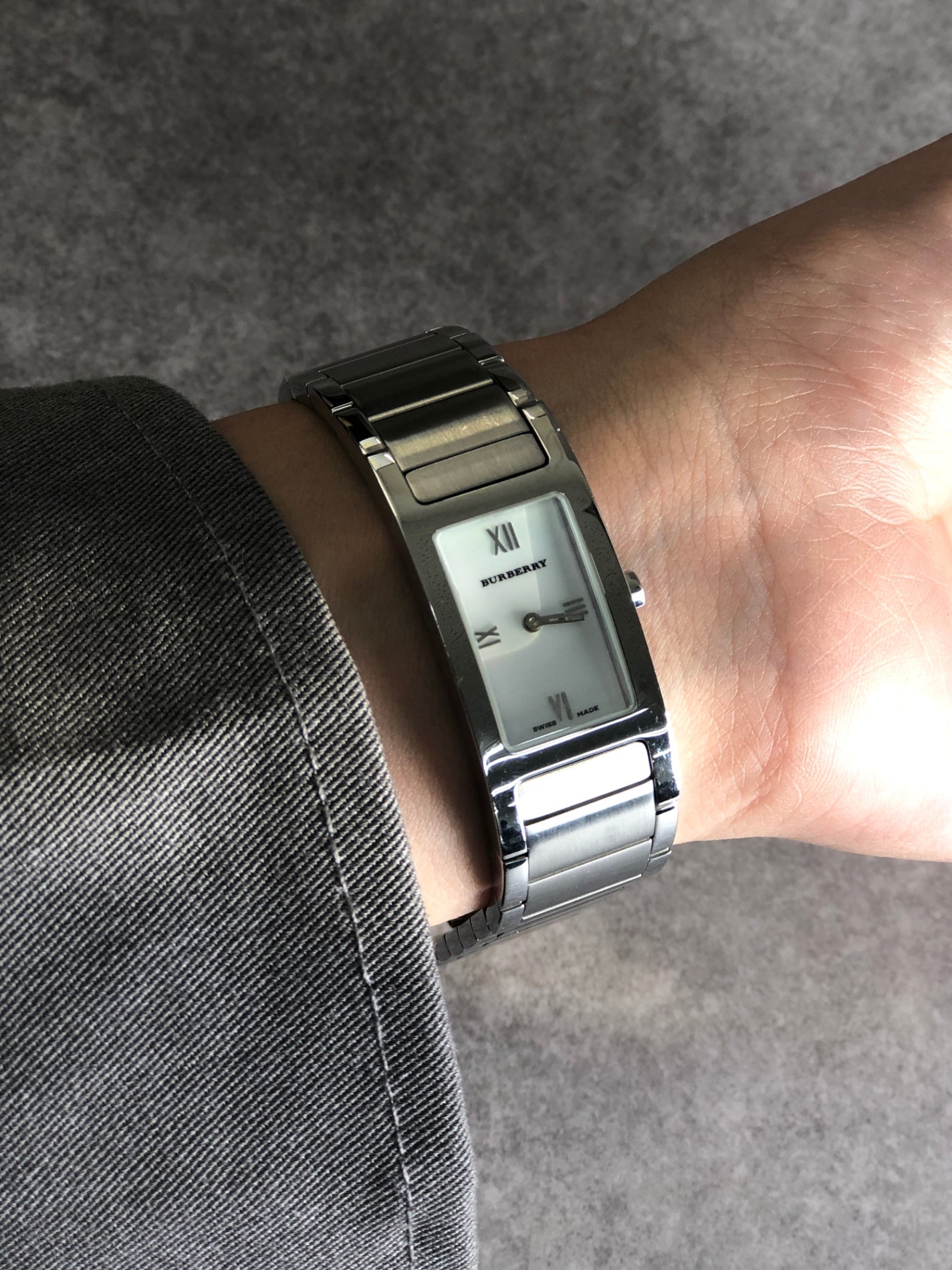 BURBERRY Quartz Watch Silver 14000L Vintage z4wz28