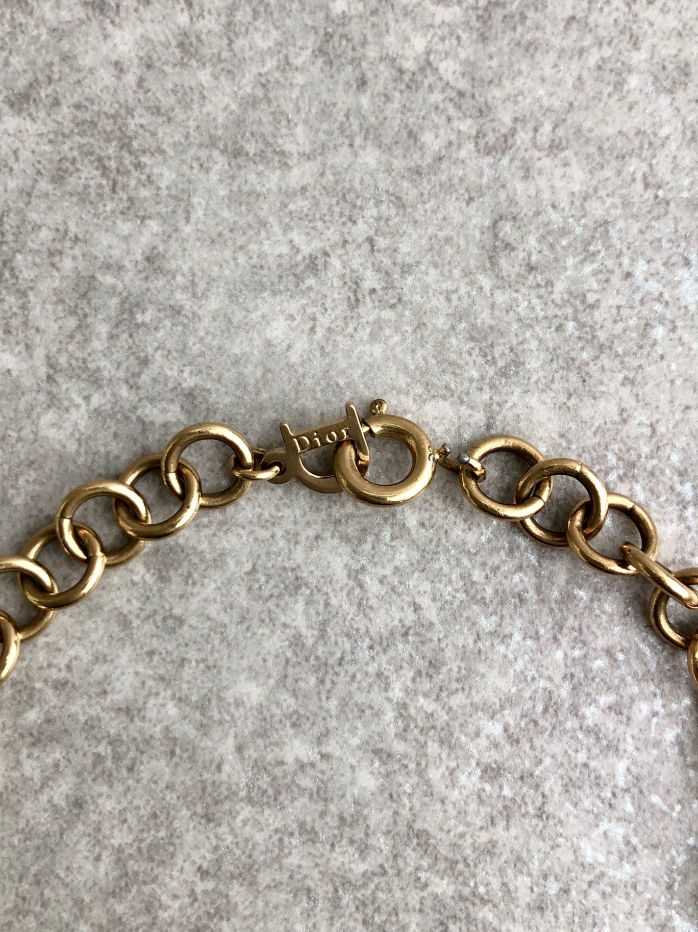 Christian Dior CD Logo Heart Bracelet Gold Vintage 8wburj