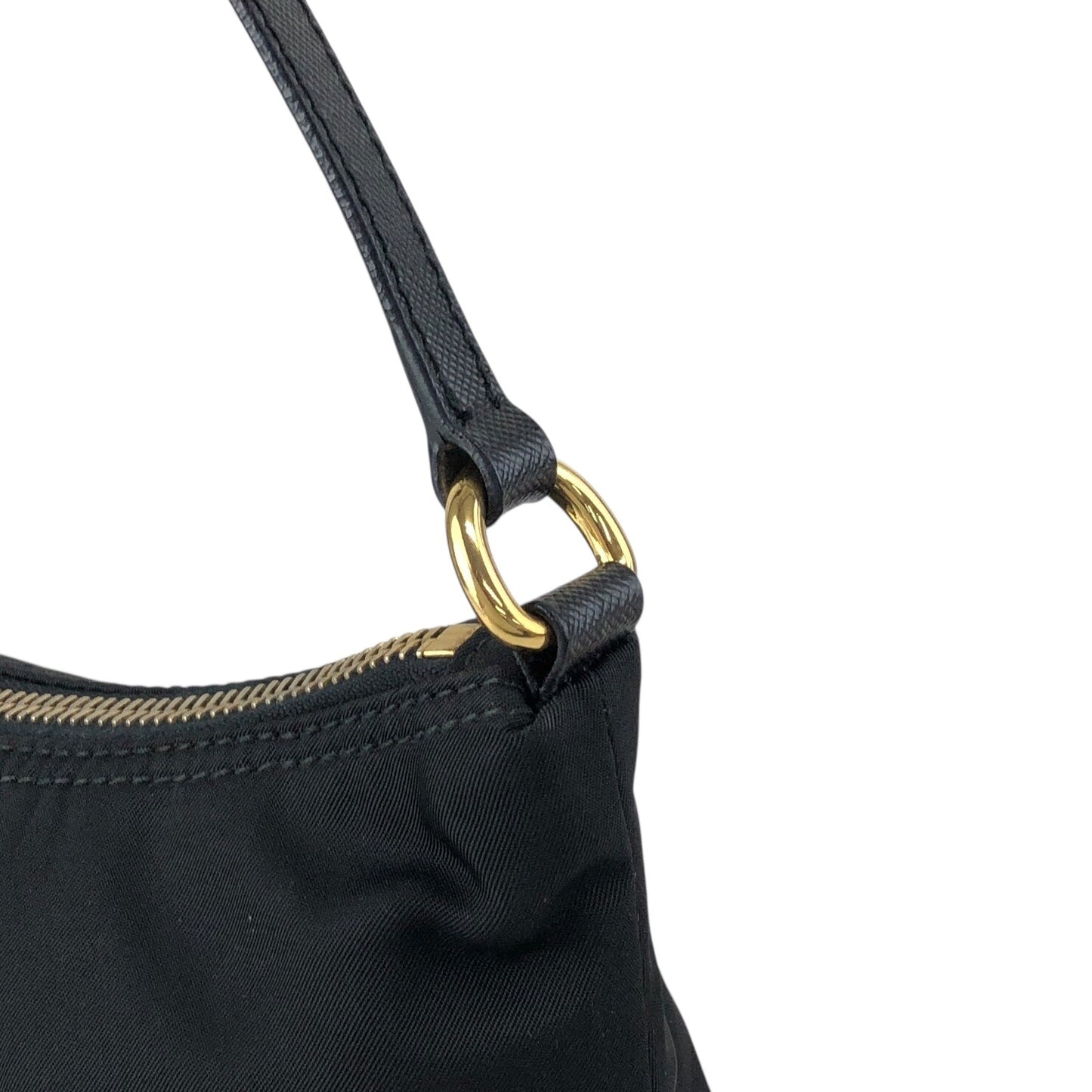 PRADA Logo Small Handbag Black Vintage 4kewfr