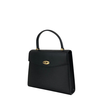LOUIS VUITTON Turn Lock Handbag Black M52372 Vintage 48k8t4